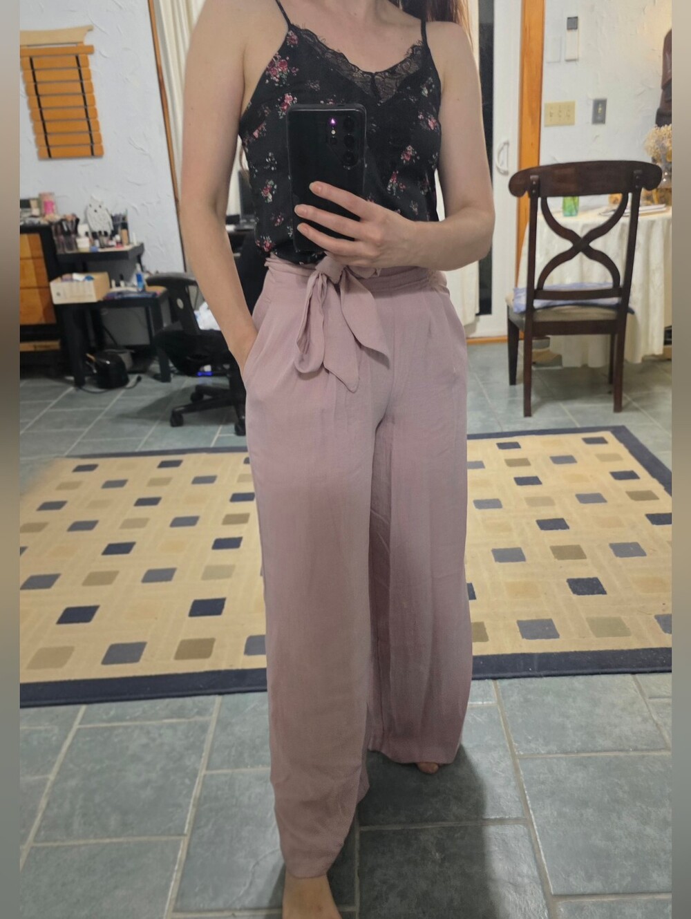 Lost + Wander Blush Pink Jumpsuit Pant
